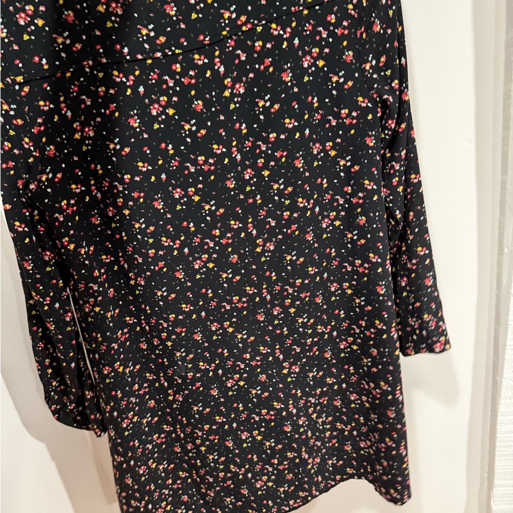 Sezane Black Multicolor Floral Long Sleeve Dress - Picture 2 of 3